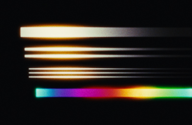 Filmbox halation rendering across bright lines and a color spectrum